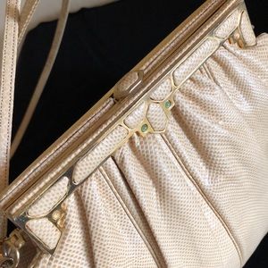 VINTAGE JUDITH LEIBER ART DECO LIZARD BAG